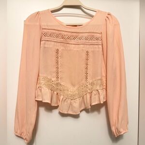 Gianni Bini Peach Lace Blouse